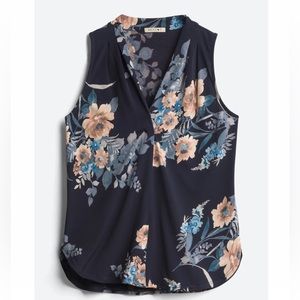 Brand by Beacon - Alicia Pleat Detail Knot Top, Navy Blue, Size Small